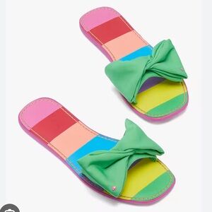 NWT Kate Spade ♠️ Neoprene Bikini Slides in Dinner Mint Green. Size 9.5